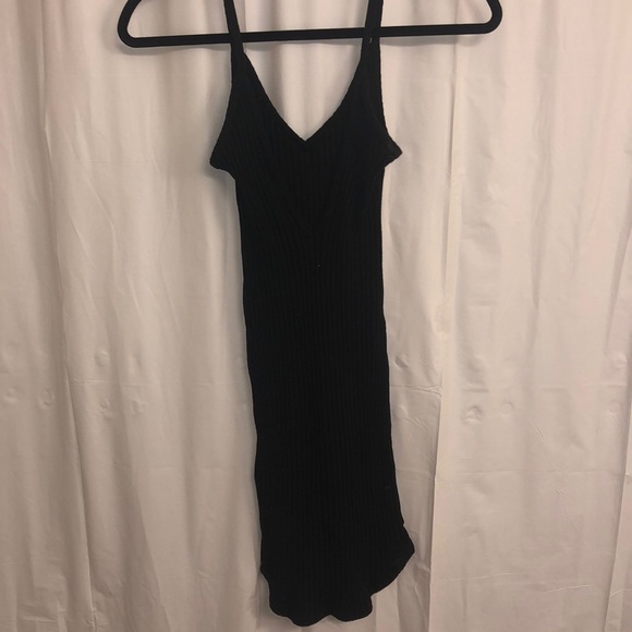 Ribbed Short Black Dress - Picture 2 of 2